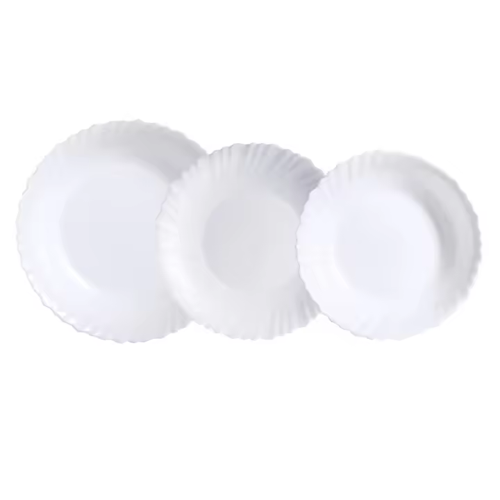 Luminarc Feston Vajilla Vidrio Opal 18 Piezas Blanca - 1