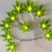 Cadena De Luces LED De Hojas Verdes 1.5M/3M Iluminación Ambiental Batería Alimentada Para Decoración De Dormitorio Casa Y Courtyard - details 0