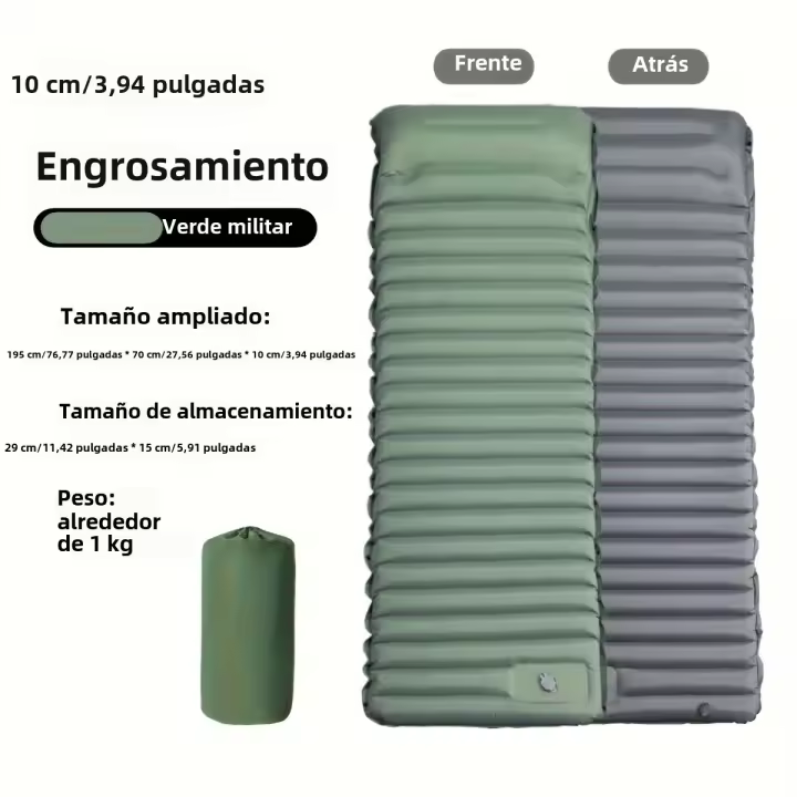 Alfombra Inflable Para Camping De 10 Cm Ultra-ligera TPU Impermeable Y Antideslizante Matrícula Portátil Para Coche Y Tienda De Campaña - 1