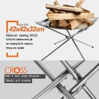 Estante De Fuego Plegable De Acero Inoxidable Para Camping Al Aire Libre BBQ Bonfire En Jardín Y Patio Marco De Madera Para Campfire - details 4