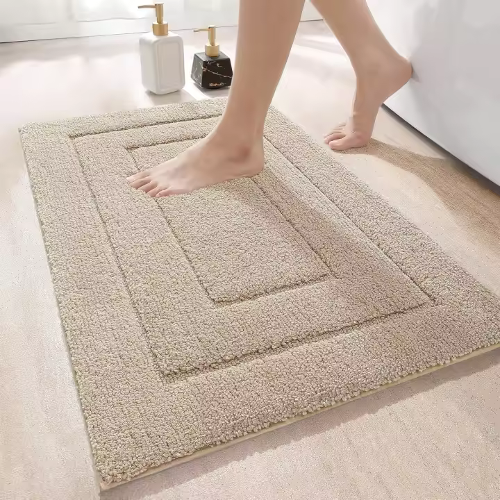 Alfombra de Baño Antideslizante,Alfombra Baño Microfibra,Alfombrilla de baño Lavable a Máquina,Súper Absorbente,Ultra Suave (40 x 60 cm,Beige) - 1