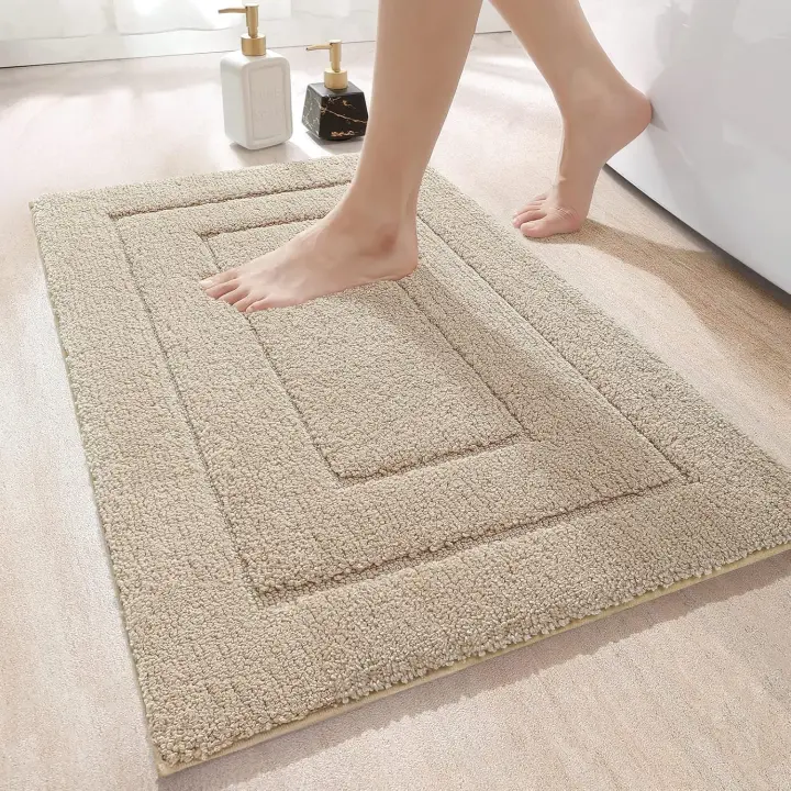 Alfombra de Baño Antideslizante,Alfombra Baño Microfibra,Alfombrilla de baño Lavable a Máquina,Súper Absorbente,Ultra Suave (40 x 60 cm,Beige) - 1