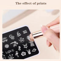 Brocha De Silicona Para Arte De Uñas Reutilizable Con Espejo Aplicador De Polvo Y Pigmento Para Manicura Efecto Gradiente En Artes De Uñas - details 5