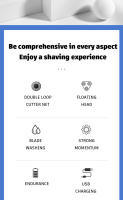 Afeitadora Eléctrica Para Hombres USB Recargable Máquina De Afeitar Barba Potente Impermeable Cuchilla Eléctrica Rotatoria - details 0