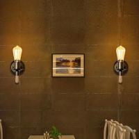 Lámpara De Pared Vintage Con Cordón De Henequén Y Madera Para Interior Y Exterior Estilo Industrial E27 Sin Bombilla - details 1