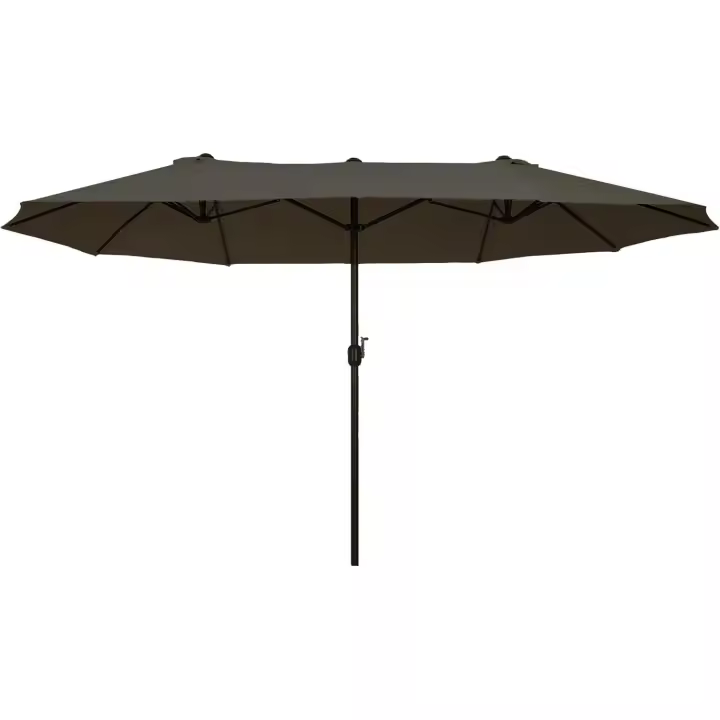 Sombrilla Parasol Doble para Jardín 4,55x2,65x2,38 m Sombrilla Gigante Anti UV con Manivela para Exterior Patio Terraza Piscina Color Gris - 1