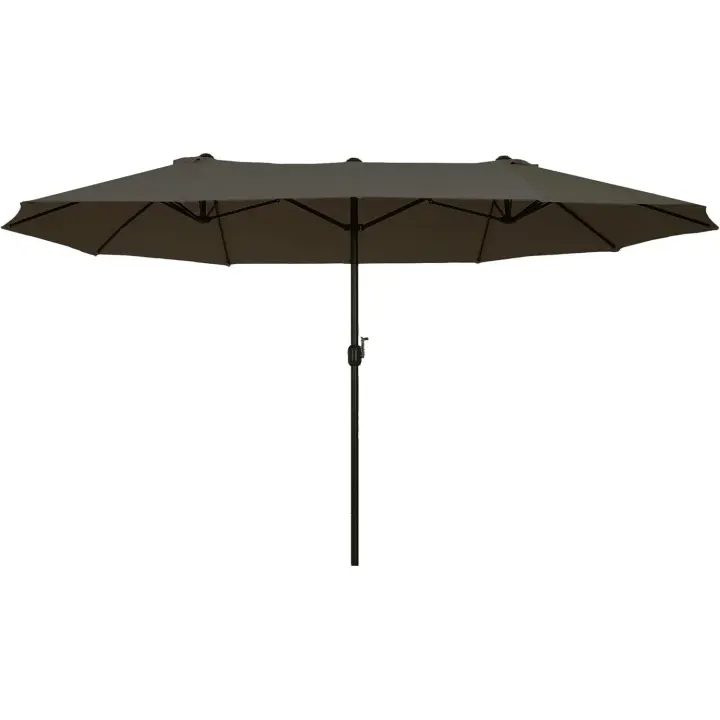 Sombrilla Parasol Doble para Jardín 4,55x2,65x2,38 m Sombrilla Gigante Anti UV con Manivela para Exterior Patio Terraza Piscina Color Gris - 1