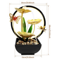 Fuente De Escritorio Con Luz LED Y Piedra Natural Ornamentación Zen Para Relaxación Decoración Para Oficina Y Hogar Estilo Moderno - details 4