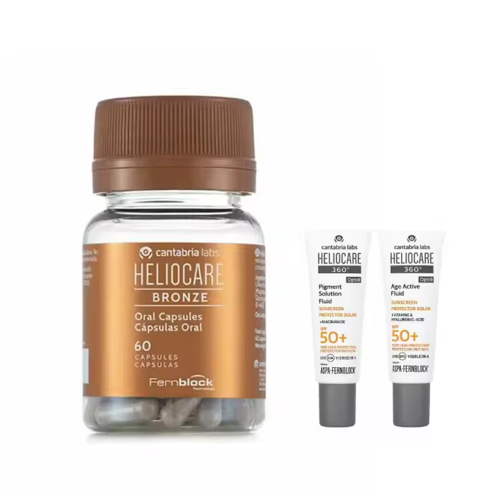 Cantabria Heliocare Bronce 60 Cápsulas + Regalo Protector Age Fluid y Pigment Fluid 3 ml - 1