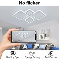 Lámpara De Techo Moderna En Acrílico LED Cuadrada Para Sala De Estar Dormitorio Comedor 3 Colores Luz De Ambiente Montaje Fijo - details 3