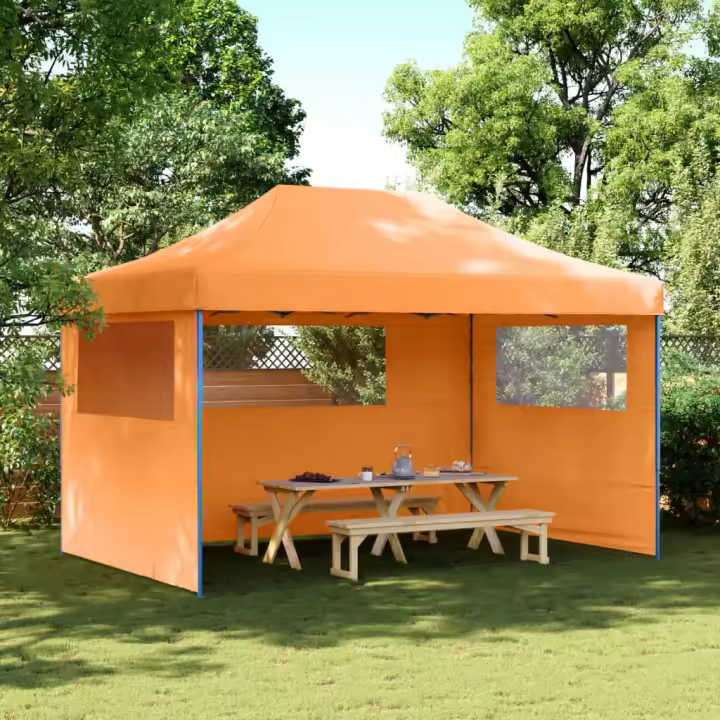 vidaXL Tienda de fiesta plegable Pop-Up 3 paredes laterales naranja - 1