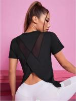 Camiseta De Yoga Sin Costuras Para Mujer Top De Fitness Entrenamiento En El Gimnasio Deportiva Corta Manga Sportswear - details 0