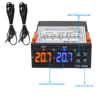 Controlador De Temperatura Digital STC-3008 110V 220V DC 12V 24V Con Sensor De Humedad Termotermómetro Dual Salida De Relé Para Calefacción Y Enfriamiento - details 4