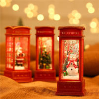 1Pc Teléfono Rojo Navideño Con Luz Y Decoración De Santa Figura De Globito Navideño Temático Iluminado Para Decoración De Navidad - details 1