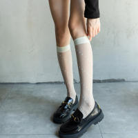 Calcetines Largos De Pies Para Niñas Calcetines De Seda Delgados Para Verano Negro Y Blanco Lolita Adecuados Para Mujeres - details 7