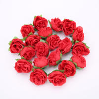 20pcs Flores Rojas De Navidad 3CM Artificial Para Boda Fiesta Decoración De Hogar Y Manualidades Material Seda Uso Indefinido - details 5