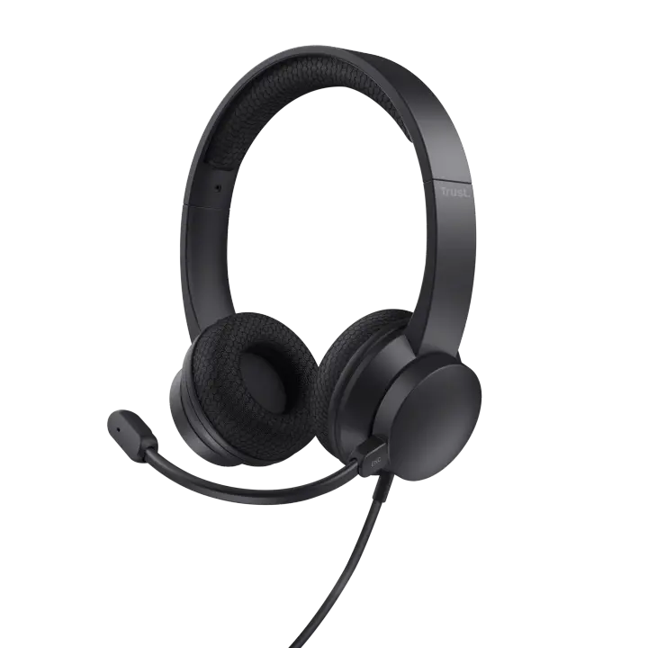 Auriculares USB-ENC para PC Trust Ayda, Micrófono con Cancelación de Ruido, Sonido Estéreo, Control de Volumen en Auricular, Conexión USB-A y USB-C, Diseño Ligero y Cómodo, Diadema Ajustable, Almohadillas Transpirables, Ideal para Llamadas, Videollamadas - 1