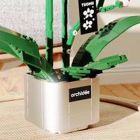 Bloques De Construcción Creativos Con Orquídeas Y Estrellas Azules Juguetes De Artesanía Para Niñas Edad Recomendada 6-12 Años Material ABS Sin Batería Producido En China - details 2
