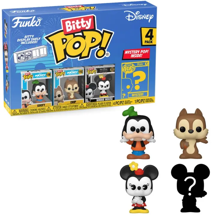 Funko Bitty Pop! Mickey y sus Amigos - Goofy, Chip, Minnie y ¿?, 71322 - 1