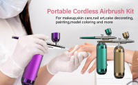 Kit De Pistoleta Aire Airebrush Para Uñas Con Compresor Portátil Pintura De Uñas Y Artesanías Herramienta De Belleza Multifuncional Recargable Metal - details 0