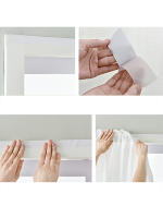 Cortina Adhesiva Blanca Para Balcón Y Dormitorio Sin Perforaciones Instalación Sencilla Translúcida Semi-Blackout De Poliéster 100% - details 0