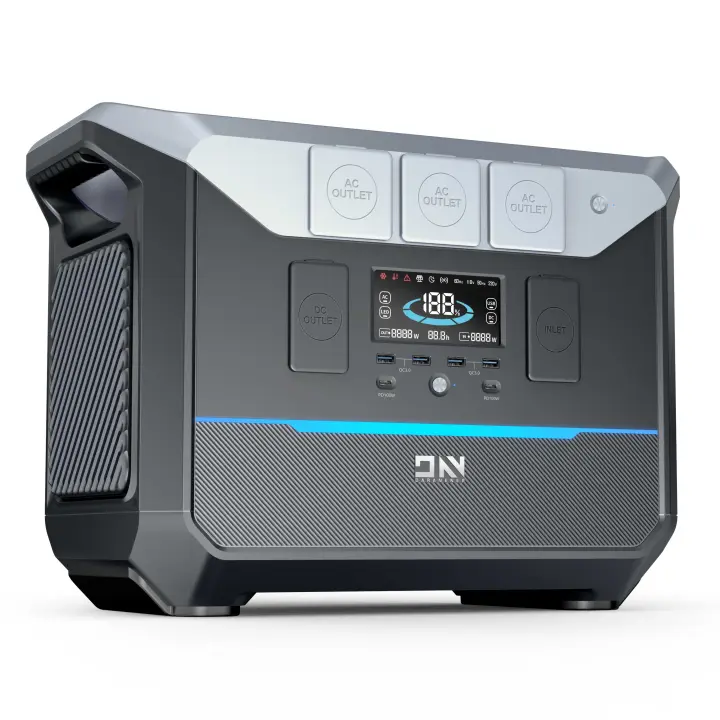 FGNS. Estación de Energía Portátil de 1800W Batería LiFePO4, AC/DC, USB-C PD, USB QC3.0 (1382Wh / 54Ah) - 1