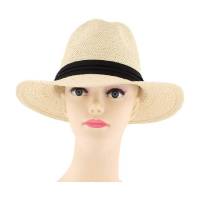 Kebedo Moda Sombrero Verano para Sol, Estilo Panamá, Sombrero Paja Hombre, Mujer con cinta decorativa para Playa, Piscina, Vacaciones, Montaña, Fiesta y Viaje, Diseño de ala Ancha Protección Solar, Talla Única ajustable Unisex Adulto, Beige - details 1