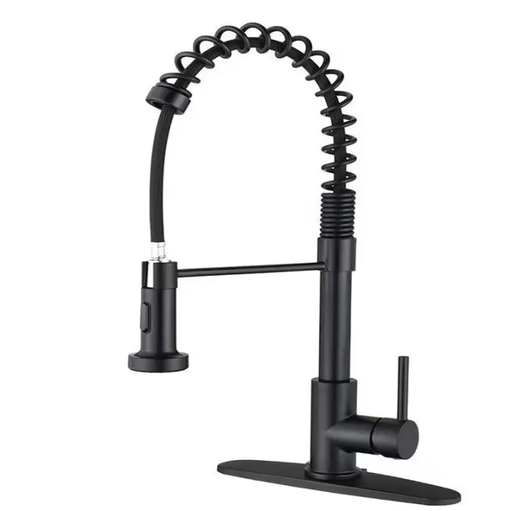 Grifo de Cocina con Manguera Retráctil, Monomando, Acero Inoxidable, Válvula de Cerámica, Superficie de Níquel Cepillado, Perfecto para Fregaderos de Barra, Granjas y Uso en Vehículos Recreativos - 1