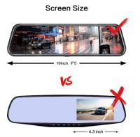 Cámara de salpicadero con visión trasera para coche, DVR, HD, con doble lente, 1080P, 10", sensor G - details 0