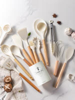 Juego De Utensilios De Cocina De Silicona 12 Piezas Antideslizantes Con Manos De Madera Incluye Shovel Accesorios Especiales Para La Cocina - details 5