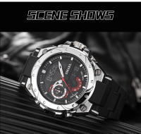 Reloj De Cuarzo Para Hombres SMAEL Con Correa Roja De 50M Resistente Al Agua Alarma Cronógrafo Analógico Y Digital Deportivo - details 11