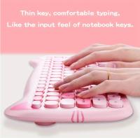 Cute Cat Shaped Wireless Keyboard and Mouse Set, 84-Key 2.4GHz Optical Mouse, Portable ABS Design, Non-Rechargeable AAA Battery, PC Compatible - details 7