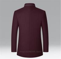 Abrigo De Lana Para Hombre Estilo Británico Sólido De Medio Tamaño Chaqueta De Lana Business Overcoat Casual Cierre Simple - details 7