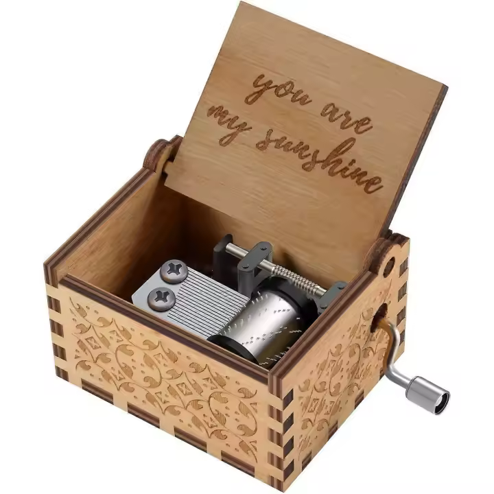 Cajas de música de madera You are My Sunshine, caja musical de madera vintage grabada con láser, regalos para cumpleaños, Navidad y San Valentín (You are My Sunsh - 1