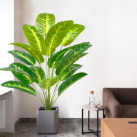 Árbol De Palma Tropical Artificial 65-120cm Hojas De Plátano Falsas Toque Real Strelitzia Plantas De Plástico Para Jardín Y Hogar - details 14