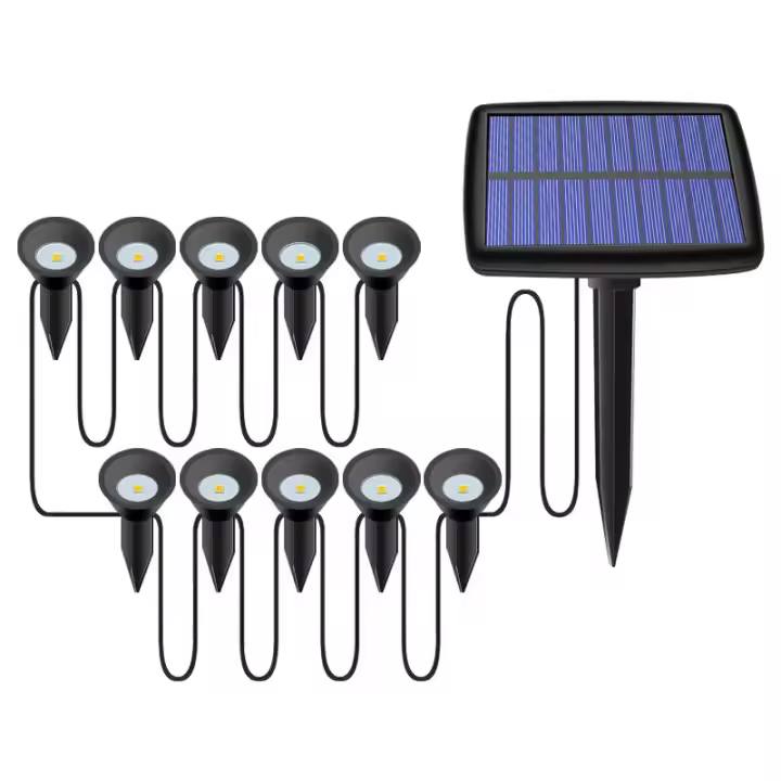 Lámparas De Jardín Solar RGB Cambiante 10 En 1 IP65 Impermeables Luces De Escenario Para Paisaje Decoración De Jardín Al Aire Libre - 1