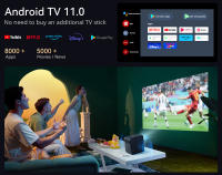 Proyector Wanbo Mozart 1 Pro con Wifi y Bluetooth, proyector de película Android TV 11, proyector inteligente nativo de 900 lúmenes ANSI 1080P, enfoque automático, evitación de objetos y adaptación de - details 6