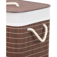 X-Cesto de Ropa Rectangular de Bambú con Tapa–Cesta Plegable para Lavandería con Asas de Cuerda,Ropero de Bambú con Tapa Para Ropa Sucia,Ideal para Organización del Hogar - details 5