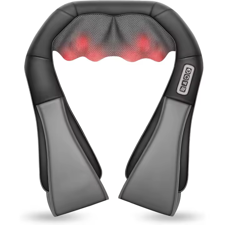 Masajeador De Hombros Y Cuello Shiatsu Con Calor U Shape Masa Profunda Eléctrico Almohada De Masaje Para Cuello Cintura Piernas Y Corporal - 1