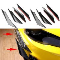 Set De 6 Piezas De Borde De Choque Modificado Para Coche En Fibra De Carbono Universal Espada De Viento Delantera Y Lateral De Parachoques Spoiler - details 0