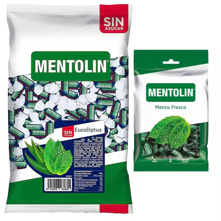 Mentolín caramelos duros eucaliptus s/a bolsa 1kg y de regalo menta fresca bolsa 200g - 1