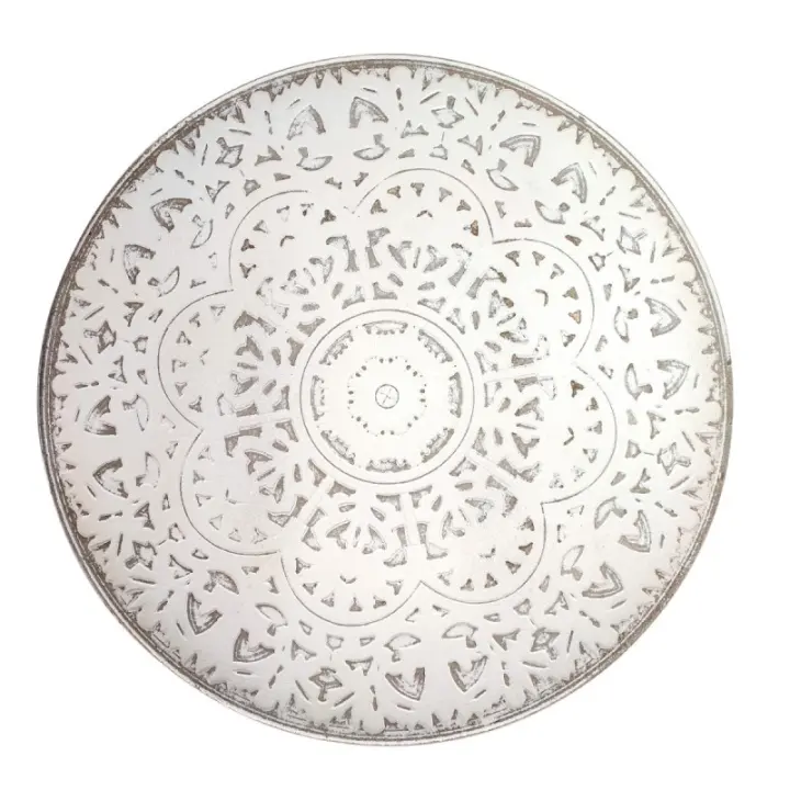 SIGNES GRIMALT Plato con Mosaico Blanco de Mdf | Decoración Boho 3x40x40cm - 1
