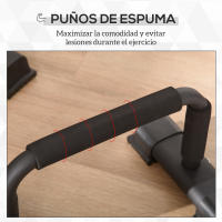 HOMCOM Mangos para Flexiones Juego de 2 Mangos para Flexiones Antideslizantes Barras para Flexiones Parallettes Flexiones para Entrenamiento Muscular y Entrenamiento de Fuerza Acero - details 5