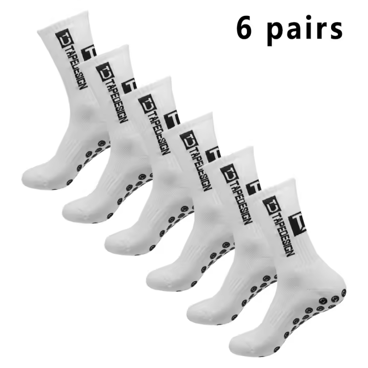 6 Pares De Calcetines De Fútbol Antideslizantes Para Hombres Calcetines Deportivos De Nylon De Media Pierna Para Baloncesto Y Fútbol - 1