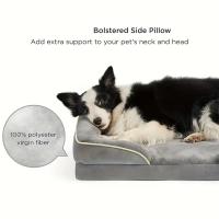 Cama de espuma de Memoria para Perros con superficie de Sherpa suave, sofá para mascotas con Laata lavable, Capa impermeable y Fondo antideslizante - details 4