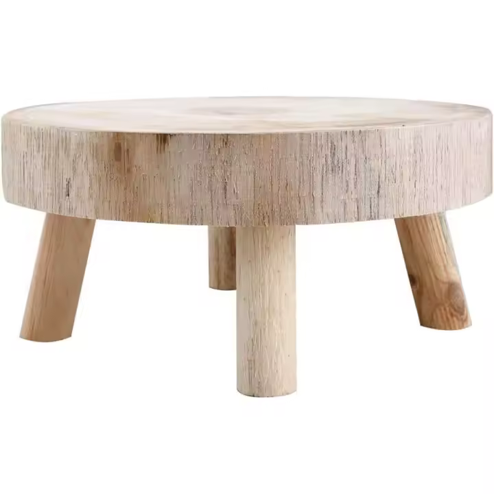 Mini taburete de madera para plantas, estante de exhibición de bonsáis, soporte de madera vintage para oficina, comedor, decoración interior y exterior - 1