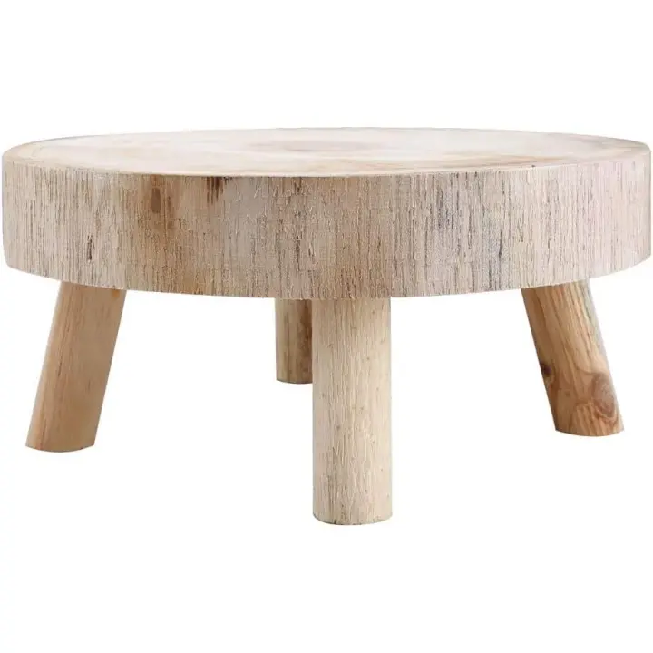 Mini taburete de madera para plantas, estante de exhibición de bonsáis, soporte de madera vintage para oficina, comedor, decoración interior y exterior - 1
