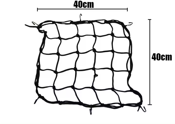 Red De Equipaje Para Motocicleta Y Bicicleta De Alta Elasticidad Tamaño 40x40 Malla Para Tanque De Combustible Y Casco Accesorios De Moto - 1