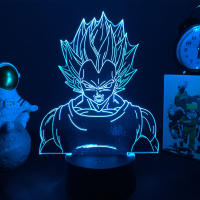 Figura De Anime Japonés Dragon Ball Super Saiyan Goku Vegeta Con Soporte De Cristal LED Ilusión 3D Luz Nocturna Colorida Para Niños Cumpleaños - details 12