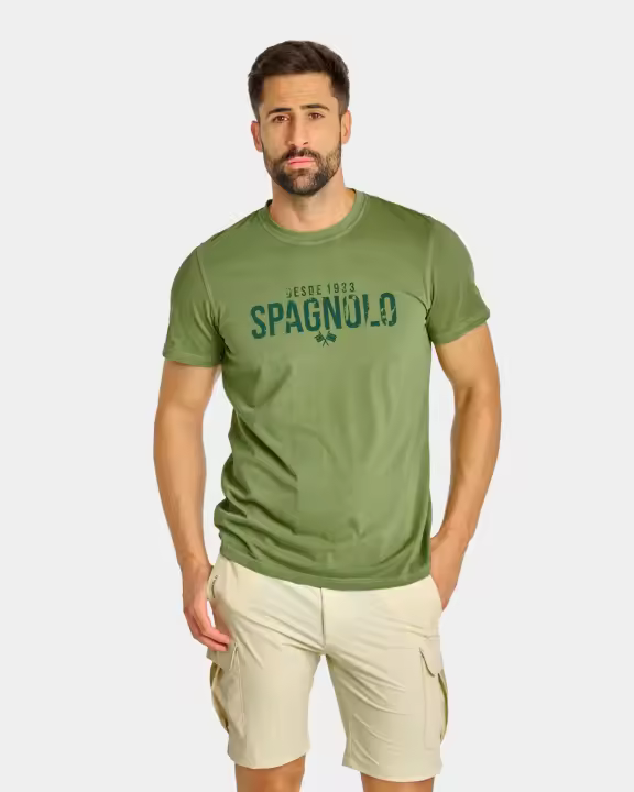 CAMISETA 3084 SPAGNOLO DESGASTES VERDE OLIVA - 1